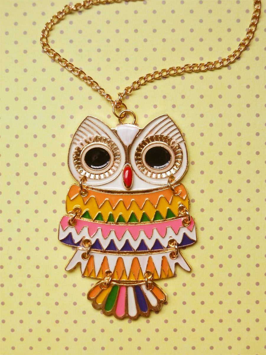 Colar Feminino com Pingente de Coruja Tropical - Imagem 3