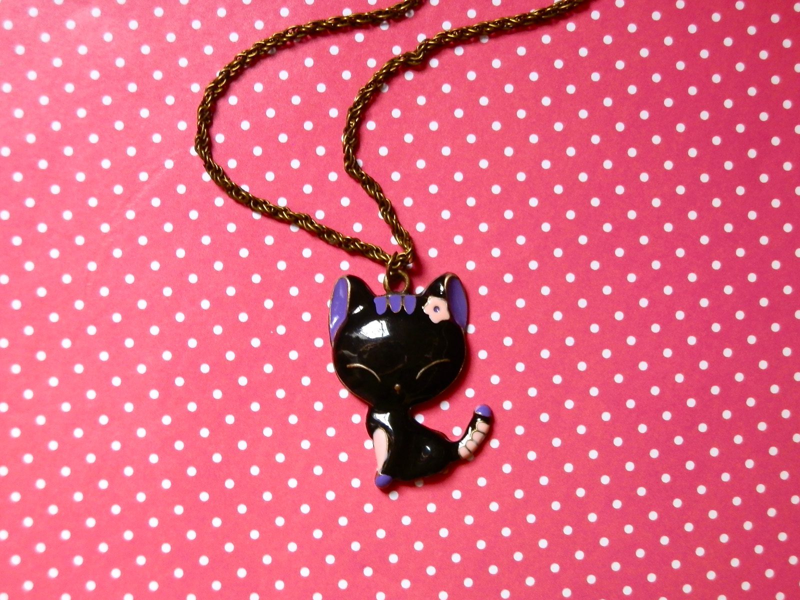 Colar Longo com Pingente de Gatinha - Imagem 2