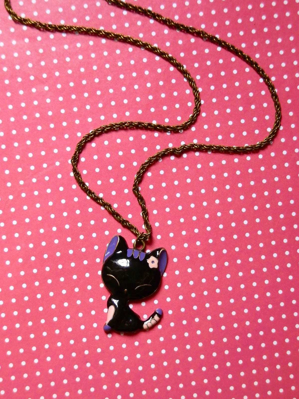 Colar Longo com Pingente de Gatinha - Imagem 4
