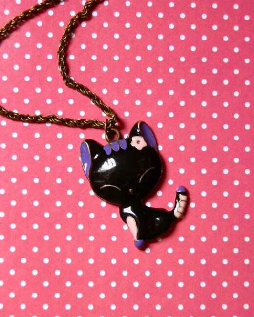 Colar Longo com Pingente de Gatinha