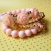 conjunto pulseiras multicamadas rosa 11