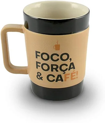 Caneca Criativa "Foco, Força e Café", Presente Criativo para Pai que Ama Café