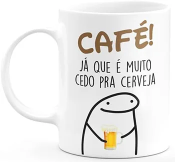 Caneca Flork "Café! Já que é muito cedo pra cerveja", Presente para Pai que Ama Café